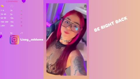 Snapshot of lissy_addams chatting on February 26, 10:36 pm Lissy online show from February 26, 10:36 pm